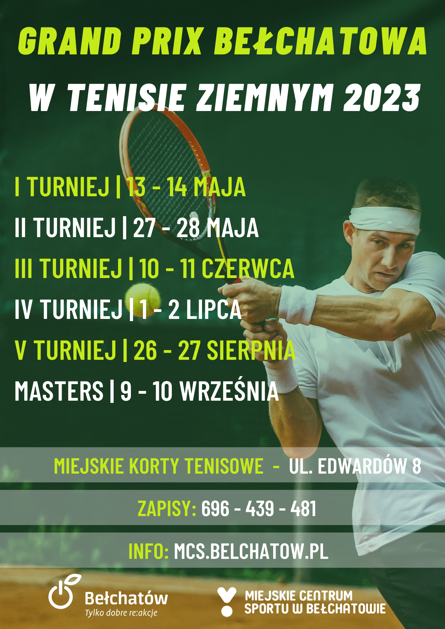 grafika promująca Grand Prix Bełchatowa w tenisie ziemnym 2023
