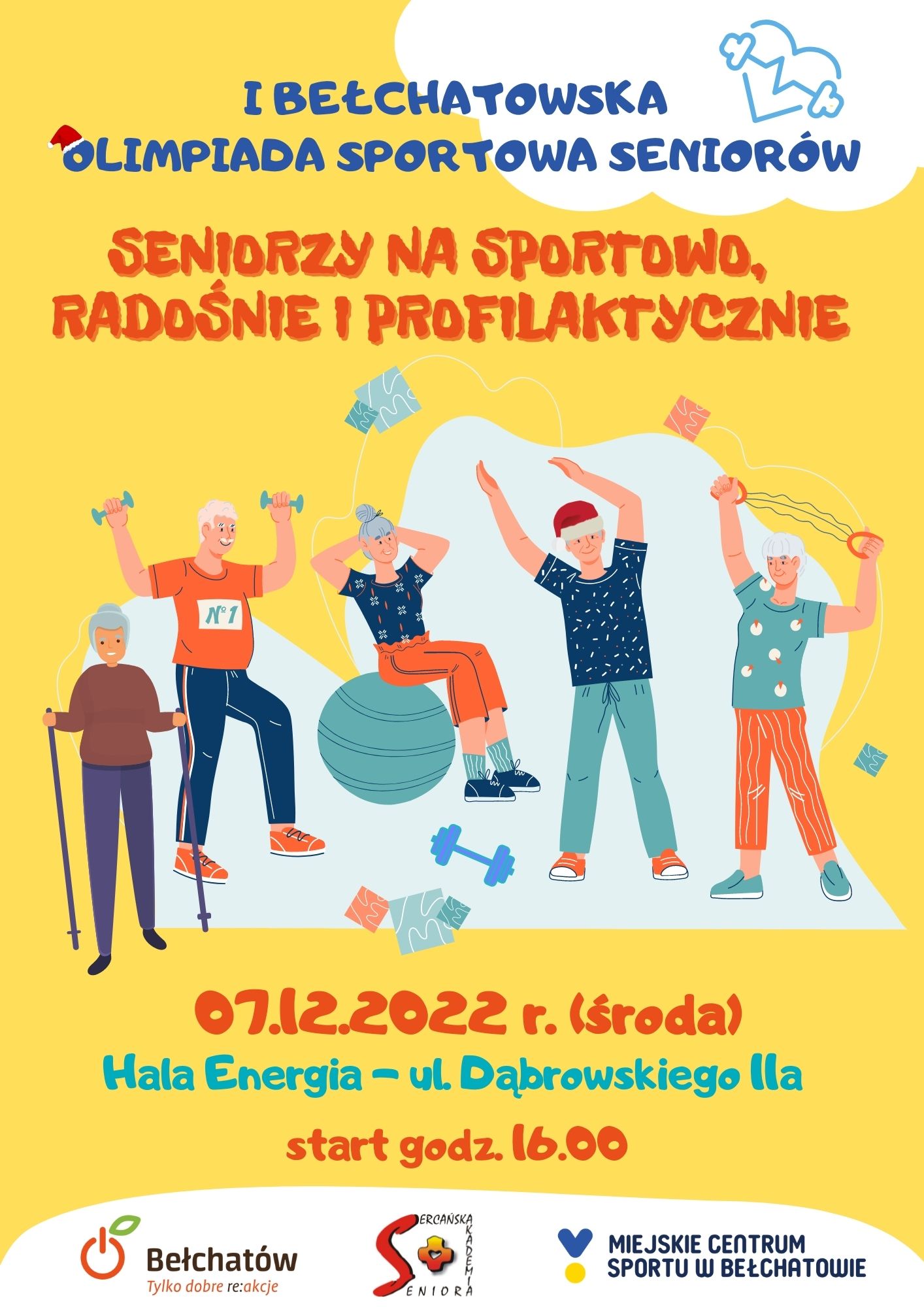 plakat promujący I Bełchatowską Olimpiade Sportową Seniorów